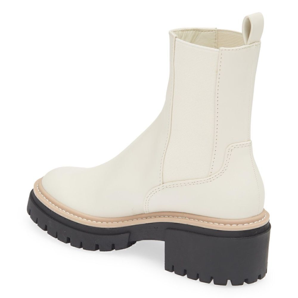 Open Edit Ivory Women's White Mya Lug Sole Chelsea Boot